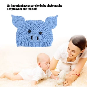 Baby Cartoon Animal Photography Hat Infant Cute Crochet Knitted Hat Props Access - Picture 1 of 14