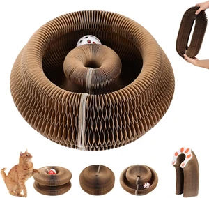 Kitty Kurlz Cat Toy Accordion Ball Foldable Interactive Scratch Pad Bell Magic - Picture 1 of 1