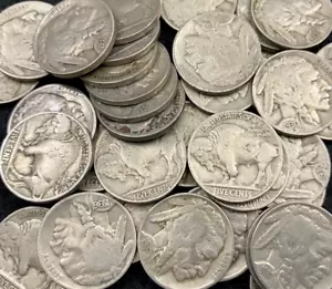 Buffalo Nickel 1913 bis 1938 im Umlauf feines volles Datum - eins pro Bestellung zufälliges Datum - Bild 1 von 1