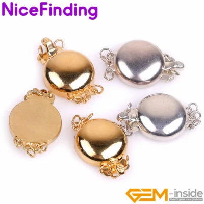 13mm 14K Gold Filled Round 3 Strand Clasps Necklace Bracelet Jewelry Closures - Image 1 of 4