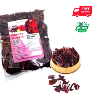 Sun Dried Red Hibiscus Flowers Ceylon Organic Healthy Drink Pure Herbal Tea 20g - Picture 1 of 14