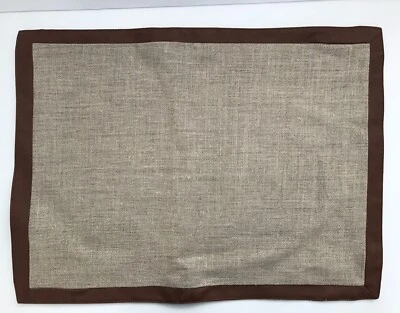 CRATE and Barrel FULTON MARKET PLACEMATS- Set of 6- Linen/Faux Leather-NEW-NWOT - Image 1 of 4