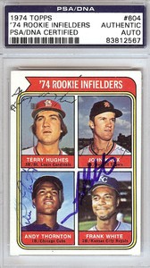 Knox, Hughes, Thornton & White Autographed 74 Topps Card PSA 83812567 83812567