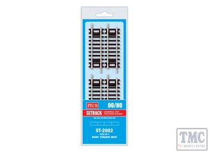 ST-2002 Peco OO Gauge Short Straight Blister Pack 4 Pack - Picture 1 of 1