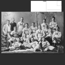 🎩⚾ Vintage Photo Of 1891 University of Michigan Baseball Team-Postcard ⚾📷