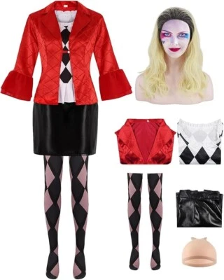 Conjunto de Disfraz de Halloween para Disfraz de Payaso Mujer Traje Rojo Talla GRANDE Foto 1 de 4