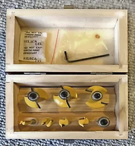 10 Pc 1/4" Shank Carbide Router Bit Set in Wood Display Box, New - Picture 1 of 4