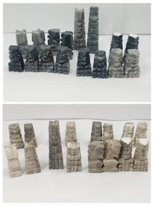 Vintage Mexican Aztec Stone Marble Chess Set -32-pieces, grey beige - Picture 1 of 14