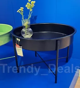 Ikea KULTURSKOG Plant Stand Round Side Table Steel, Black, 22 ¾" - NEW - Picture 1 of 3