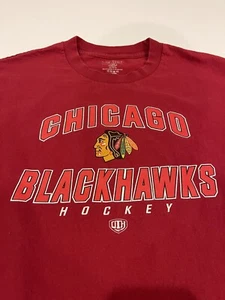 Chicago Blackhawks Retro Style Old Time Hockey T Shirt NHL Red XL - Picture 1 of 3