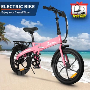 E-Bike 20" Electric Bike Fat Tire 850W Folding City Bicycle -Commuter Ebike Pink - Picture 1 of 12