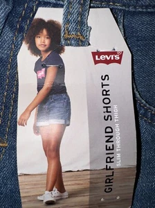 Girls 14 Blue Shorts, Denim, Levi’s, Girlfriend Shorts, NWT 28” X 3” - Picture 1 of 5