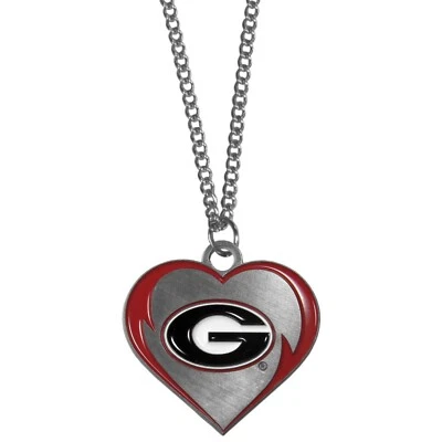 Georgia Bulldogs 22" Chain Necklace with Metal Heart Logo Charm (NCAA) - Image 1 of 3