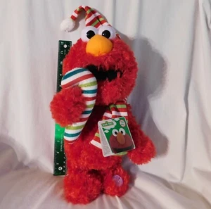 New Christmas Elmo Animated Singing Dancing Plush 2020 Candy Cane Sesame Street - Picture 1 of 9