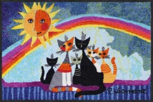 Fußmatte, Wohnmatte, Wachtmeister, Sunny family, Größe 50 x 75 cm, Efia - Bild 1 von 1