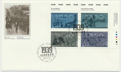 Canada Sc. 1263a World War II Year 1939 Type of 1989 on 1989 FDC - Image 1 of 2