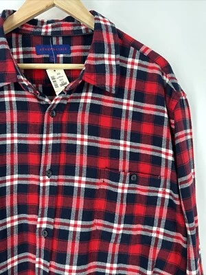 Nuevo con etiquetas Aeropostale Para Hombres Multicolor Cuadros Manga Larga Franela Abotonada 3X Rojo Azul Foto 1 de 4
