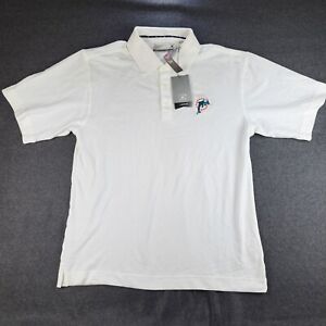 CUTTER & BUCK CB Dry Tec Miami Dolphins White Polo Short Sleeve Size  Large NWT