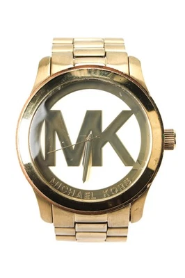Michael Kors Womens Gold Tone Stainless Steel Runway Quartz Watch 45mm - Image 1 of 4