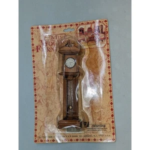 Miniature Grandfather Clock Wooden 6" Dollhouse Furniture - Picture 1 of 2