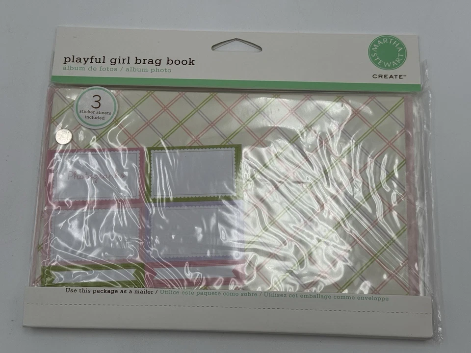 Martha Stewart Create Playful Girl Brag Book W/ 3 Sticker Sheets RARE - Imagem 1 de 2
