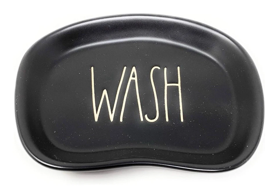 RAE DUNN WASH LONG LETTER CERAMIC SOAP DISH KITCHEN BATHROOM BY MAGENTA NEW - Image 1 of 1
