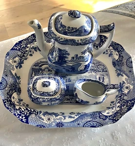 Spode Blue Italian Tea & Coffee 5 pc. Set w/Tray  MORE SPODE in my store - Picture 1 of 24