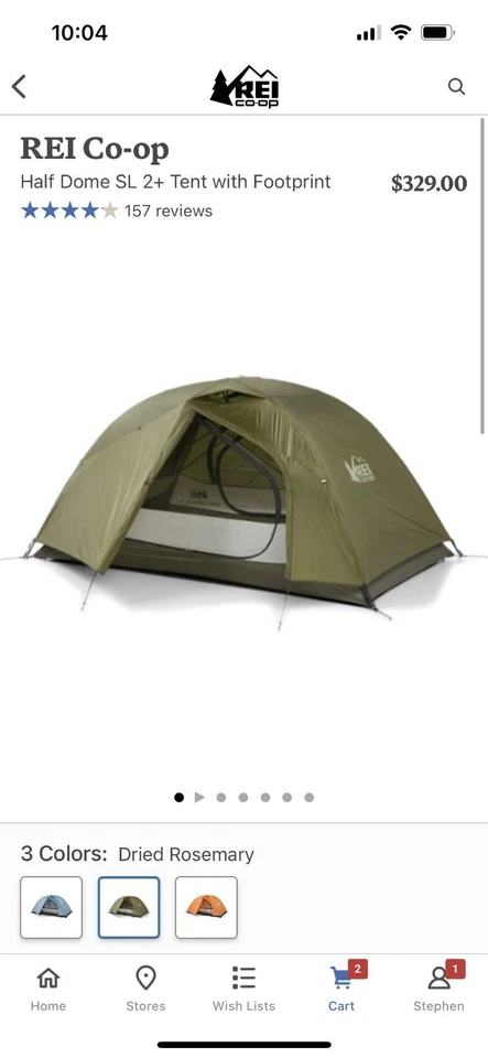 Tienda cooperativa REI Half Dome 2 Plus con huella Foto 1 de 2