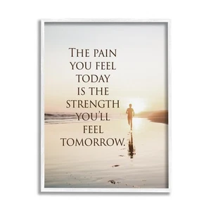 Pain Becomes Strength Phrase Framed Giclee Art by Steve Hunziker - Picture 1 of 8