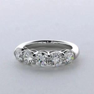 Alianza de Boda Clásica Oro 14K Clásica 1.99 Quilates Redonda Cultivada en Laboratorio Diamante E VS1 - Imagen 1 de 5