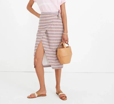 Falda Midi Madewell Sarong en Arco Iris Guinga Gasa Talla 16 Otoño Academia Preppy Foto 1 de 4