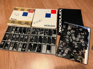 Vintage Modulex Letter Lot Boxes 1980s-90s Signage Tiles BLACK 8-tall/40mm - Picture 1 of 2