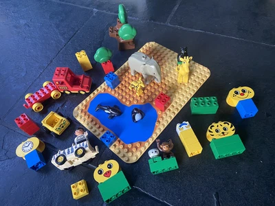 Lego Duplo Zoo Playset Giraffe Elephant Penguin Dophin Cat Monkey...Truck Trail  - Image 1 of 4