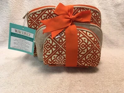 Conjunto de bolsa cosmética Waverly 3 peças novo com etiquetas - Imagem 1 de 4