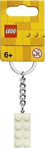 LEGO Classic White Metallic Stone 2x4 Keyring 854084 - Picture 1 of 2