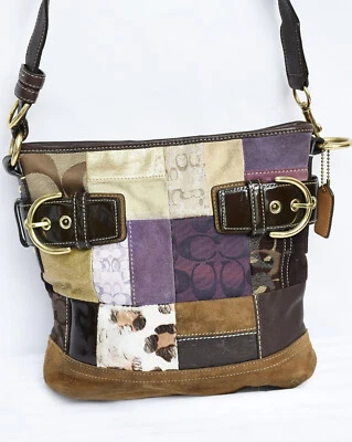 Bolso Bandolera Cartera COACH Patchwork Edición Limitada Cuero Gamuza *K05S-3573 Foto 1 de 4
