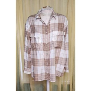 American Eagle Plaid Flannel Pearl Snap Front Womens Size L NWT - Picture 1 of 5
