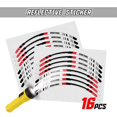 SH29 Red 17 INCH REFLECTIVE RIM STICKER For Kawasaki Ninja 650R 19 20 21 22 - Imagem 1 de 4