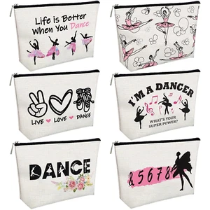 6 Pieces Dance Makeup Bag Dancer Cosmetic Bags Recitals Teacher Gifts... - Picture 1 of 7