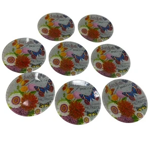 Notions Bouquet De Fleur Plates Set of 8 Decorative Butterfly Flora 6" NEW - Picture 1 of 3
