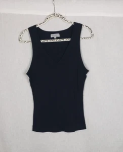 Michael Stars Maya Tank Top M Black 100% Cotton USA Casual Preppy Gothic - Picture 1 of 5