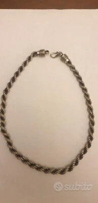 Collana in argento 925 ‰ a torciglione o treccia lunghezza cm 47.5 , peso 89 gr - Immagine 1 di 2
