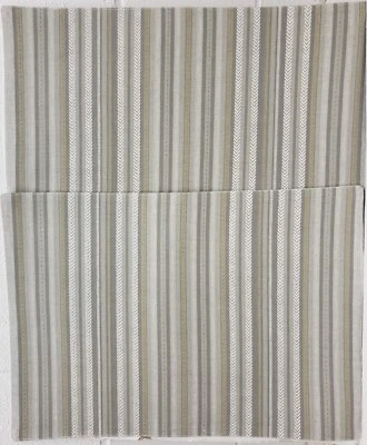 Set of 2 Same Kitchen Fabric Placemats (13" x 18") GREY TONE STRIPES by EH - Image 1 of 4