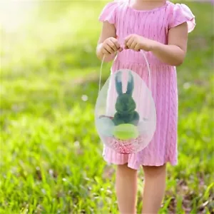 Plastic Easter Eggs (10 Inch); Giant Clear Egg Shaped Buckets With Handles - Picture 1 of 8