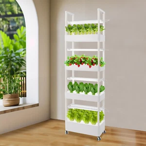 Hydroponic Growing System Hydroponic Tower w/ Lights & 56 Pods Vertical Planter - Picture 1 of 24
