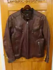// Auth. Froccella Herren Braun Leder Kuh Stylische Jacke Größe EUR 60 - Bild 1 von 12