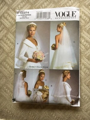 Vogue V8374 Wedding Veils Pattern 31" 33" & 46" Wedding Veil Headpiece New/Uncut - Image 1 of 2