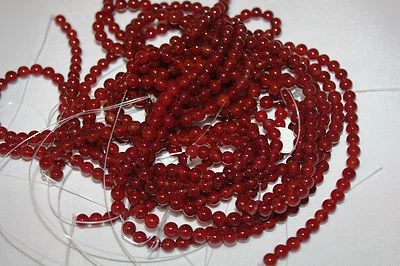 Ágata roja piedra genuina - hebras largas de 14 a 15" - ** 2 hebras / paquete ** Foto 1 de 2