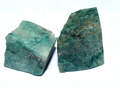 36.10 Ct Natural Green Zambian Emerald Pair Of Cubic Specimen Rough - image 1 of 3