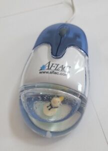 Collectors Aflac Insurance Corded Mouse Aqua Track Ball PS2 Connector Plug